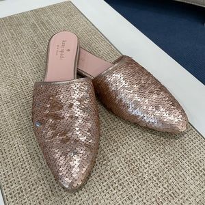 Kate Spade Sequined Mules  size 8 Duel Tone